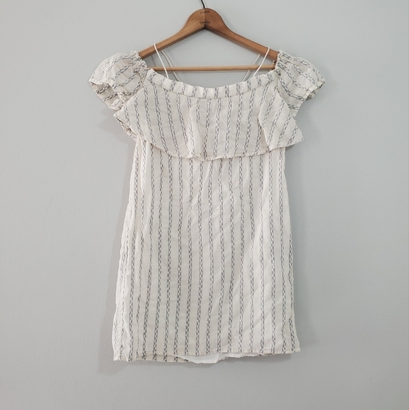 Anthro Greylin Cold Shoulder Striped Mini Dress - Picture 2 of 3